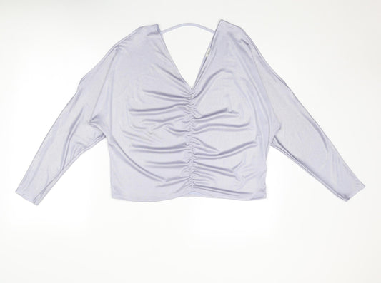 Womens UK Size 12 River Island Silver Basic Blouse