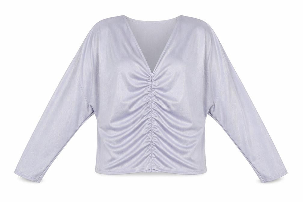 Womens UK Size 12 River Island Silver Basic Blouse