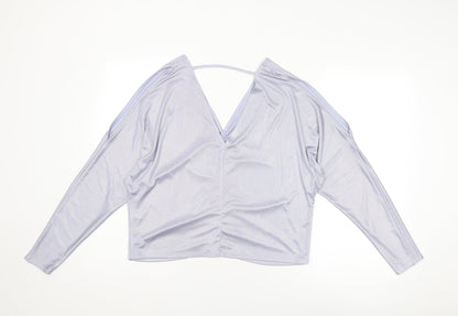 Womens UK Size 12 River Island Silver Basic Blouse