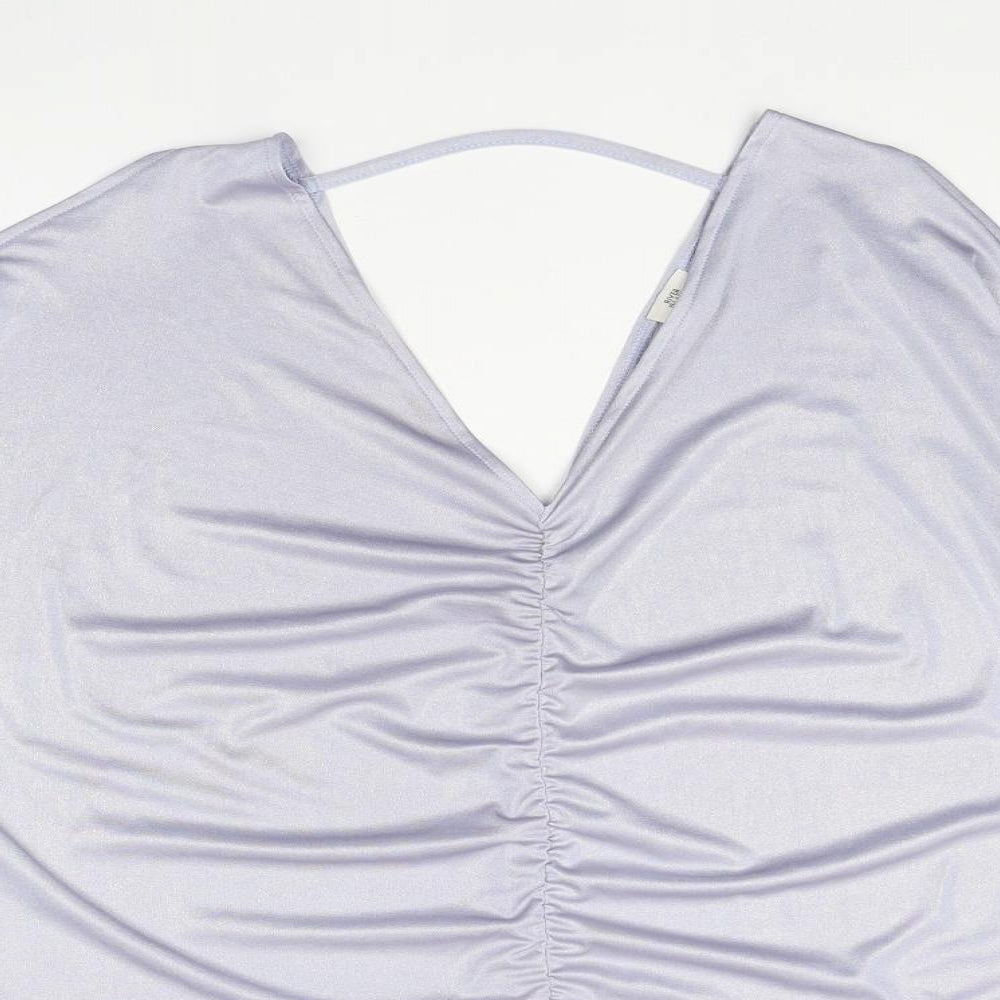 Womens UK Size 12 River Island Silver Basic Blouse