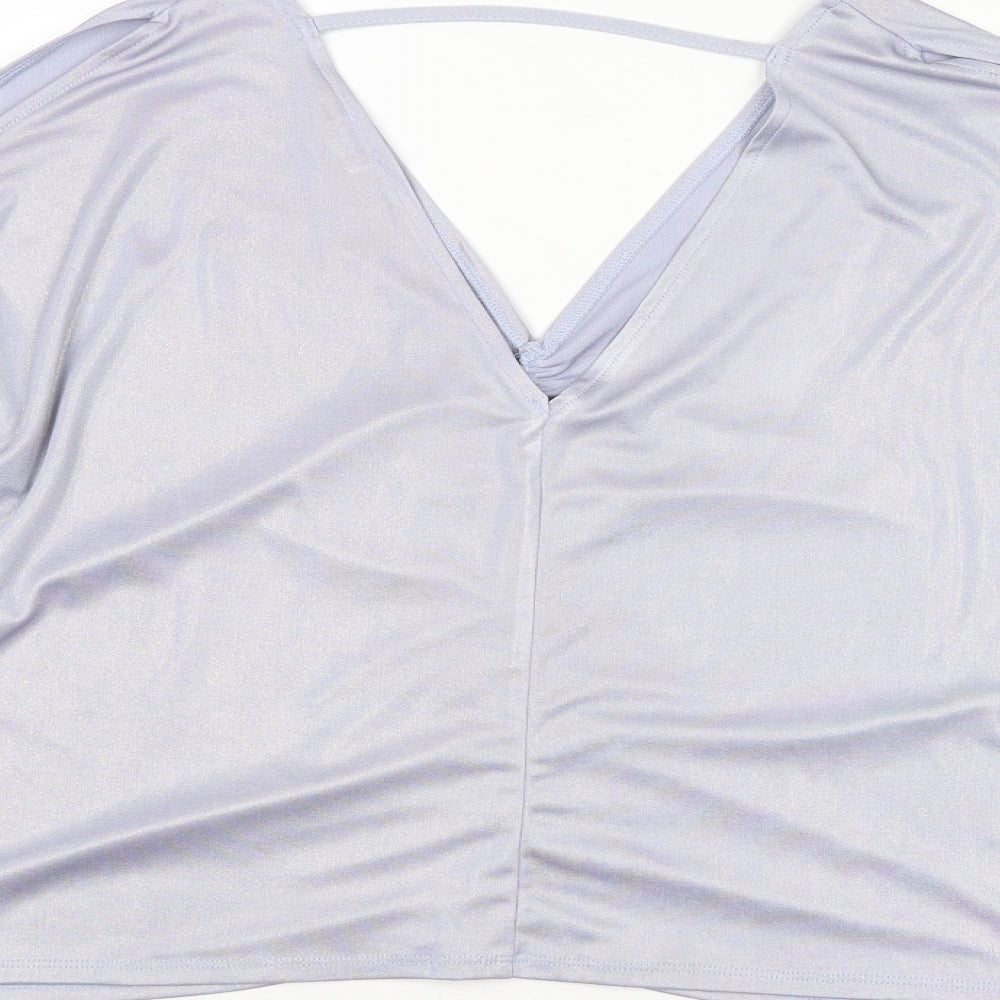 Womens UK Size 12 River Island Silver Basic Blouse