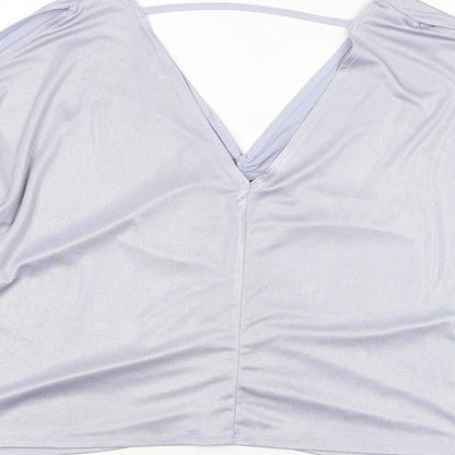 Womens UK Size 12 River Island Silver Basic Blouse