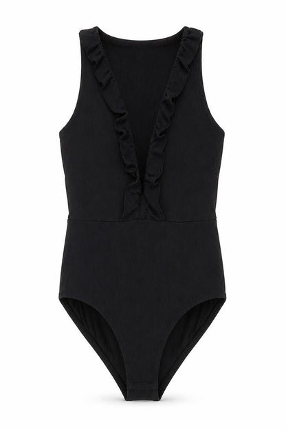 Womens UK Size 6 Topshop One-Piece Black Bodysuit