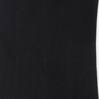 Marks and Spencer Womens Black Acrylic Shift Size 12 Round Neck Zip