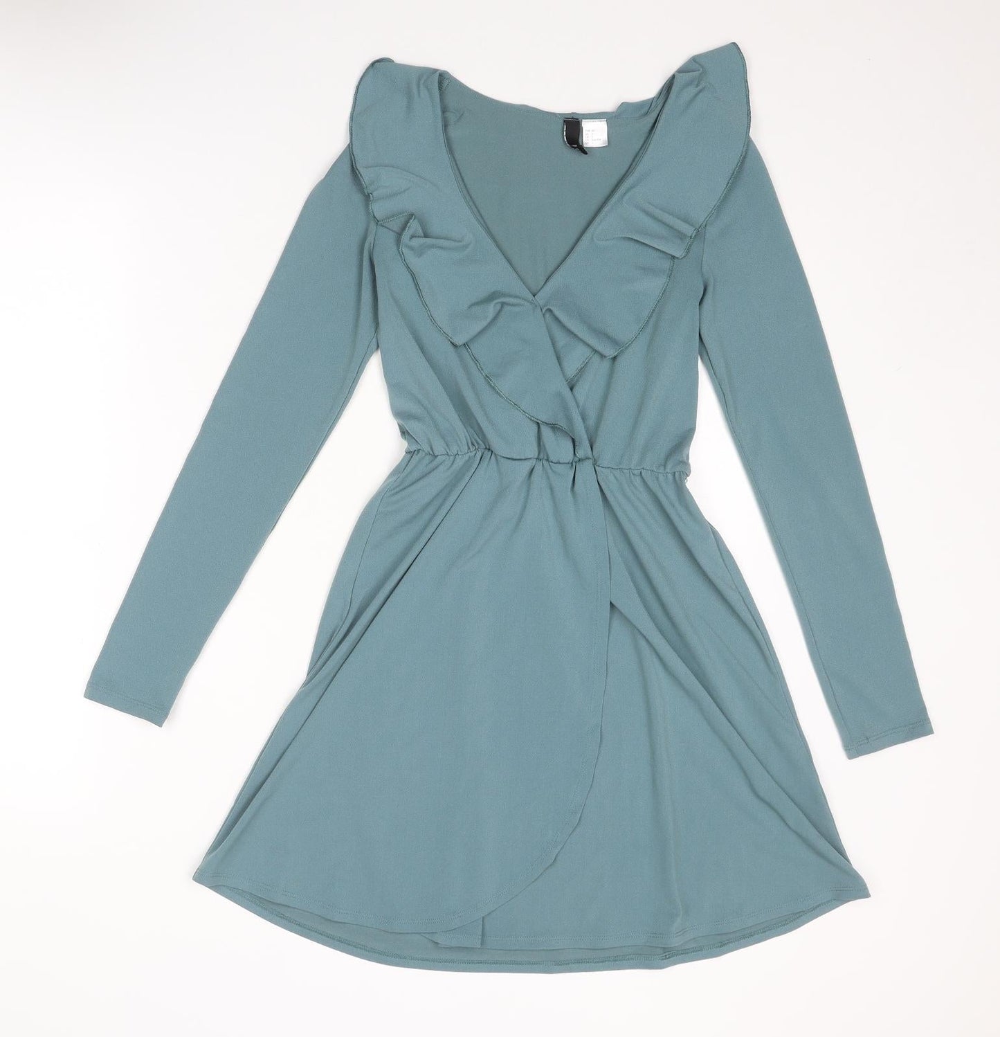 Divided by H&M Womens Blue Polyester Fit & Flare Size 6 V-Neck Pullover