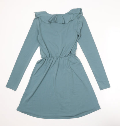 Divided by H&M Womens Blue Polyester Fit & Flare Size 6 V-Neck Pullover