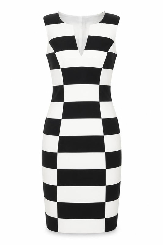Coast Womens Black Colourblock Polyester Bodycon Size 6 V-Neck Zip