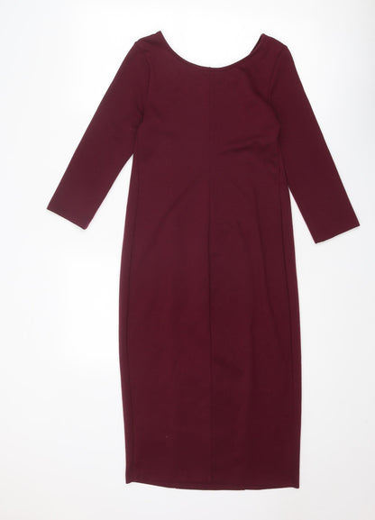 Blooming Marvellous Womens Purple Polyester Shift Size 8 Round Neck Pullover