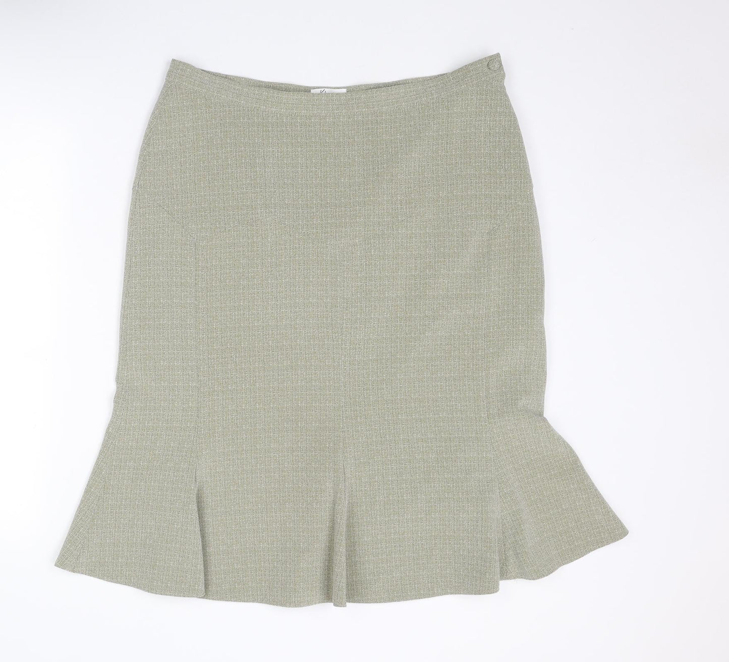 Klass Womens Beige Polyester Trumpet Skirt Size 16 Zip