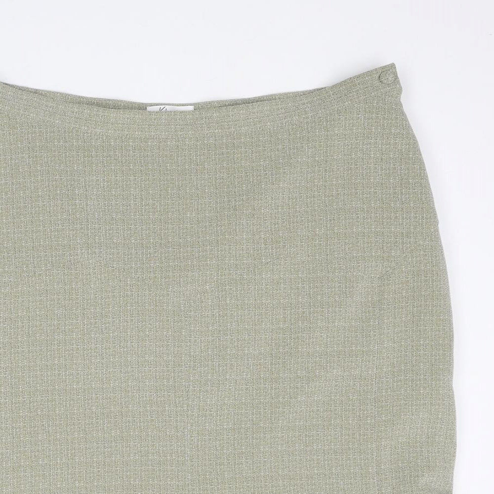 Klass Womens Beige Polyester Trumpet Skirt Size 16 Zip