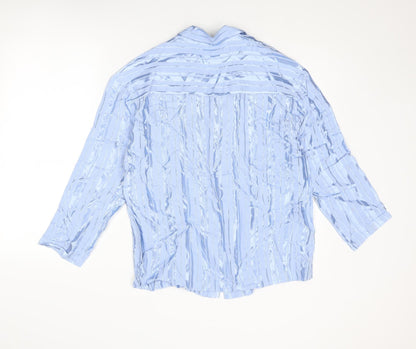 Womens UK Size S Mango Blue Basic Button-Up