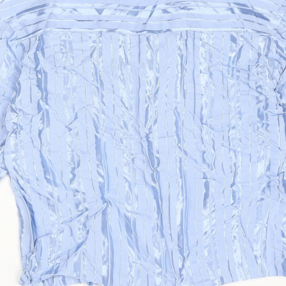 Womens UK Size S Mango Blue Basic Button-Up