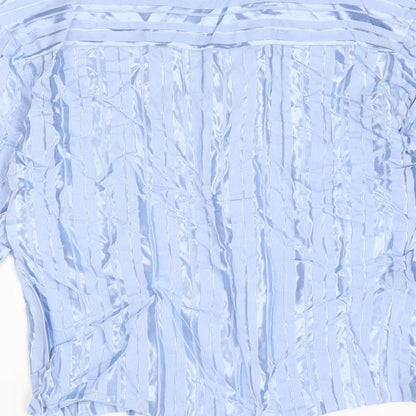 Womens UK Size S Mango Blue Basic Button-Up