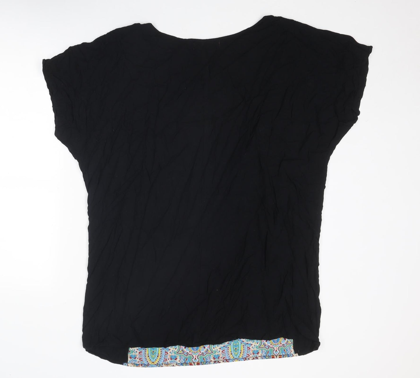 Boohoo Womens Black Geometric Polyester A-Line Size 14 Round Neck Pullover