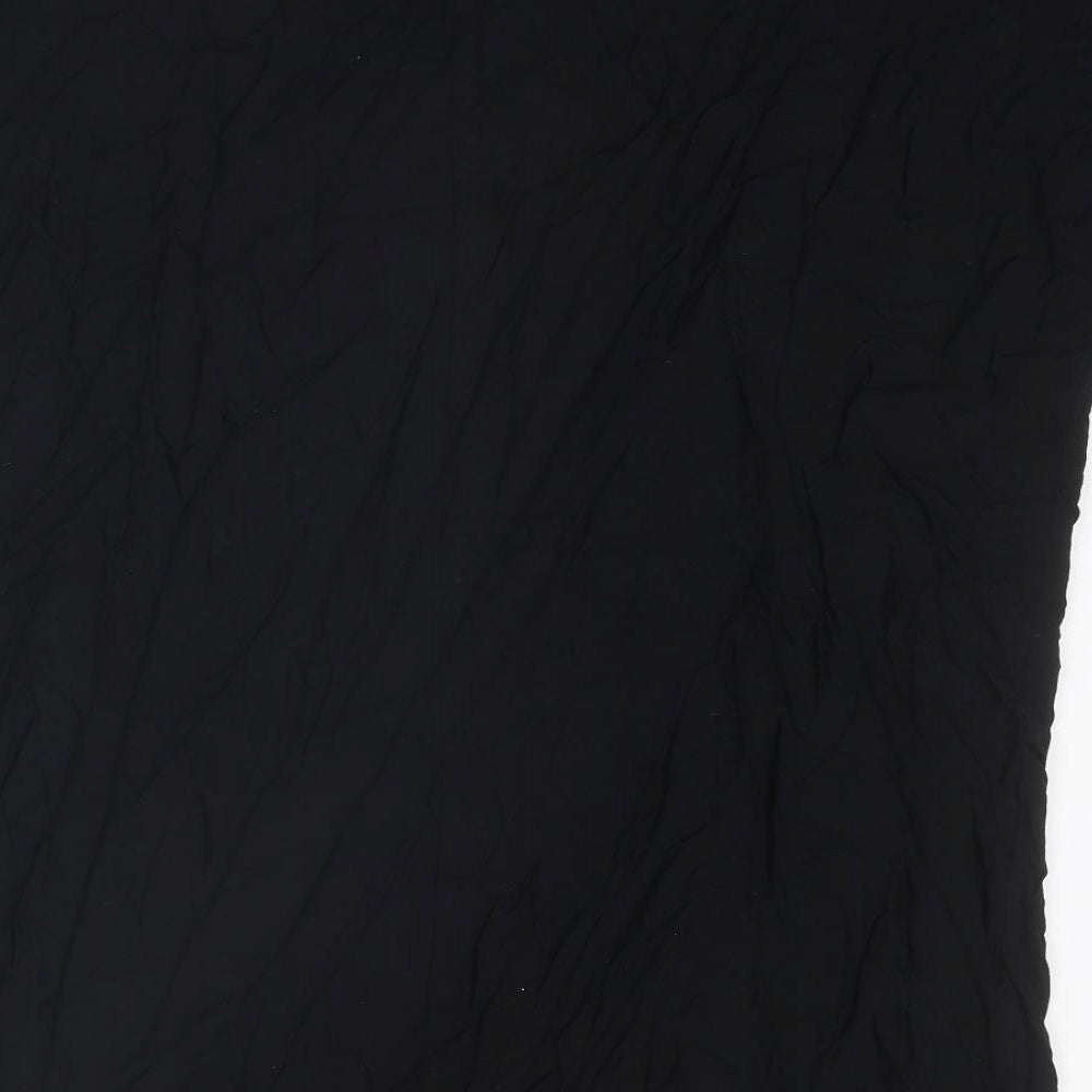 Boohoo Womens Black Geometric Polyester A-Line Size 14 Round Neck Pullover