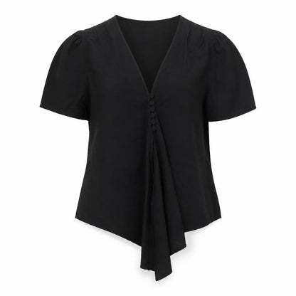 Womens UK Size M Zara Black Basic Blouse