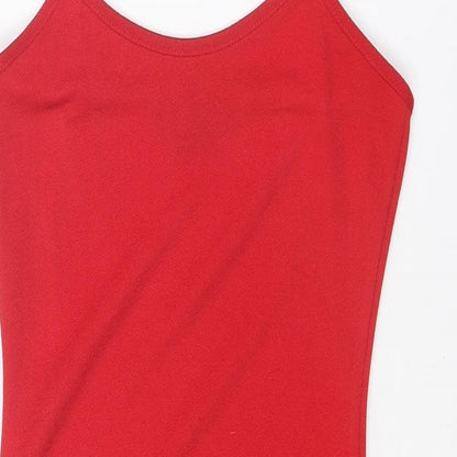 PRETTYLITTLETHING Womens Red Polyester Bodycon Size 4 Round Neck Pullover