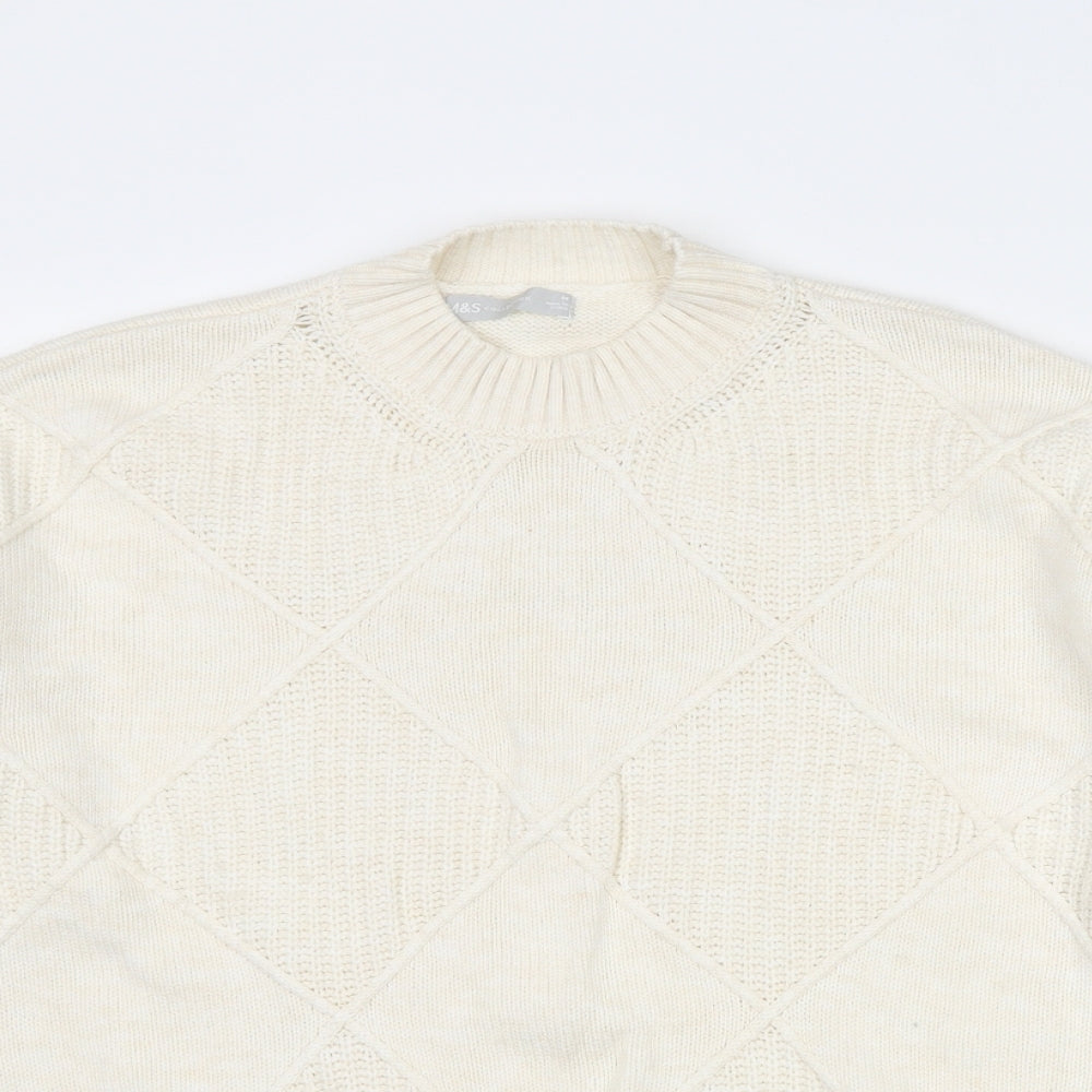 Womens UK Size M Marks and Spencer Ivory Pullover Jumper