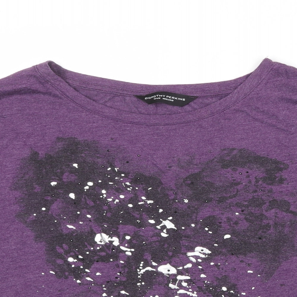 Womens UK Size 12 Dorothy Perkins Purple Basic Blouse