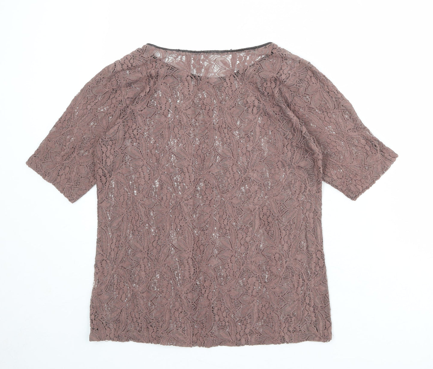 Womens UK Size L Zara Pink Basic T-Shirt