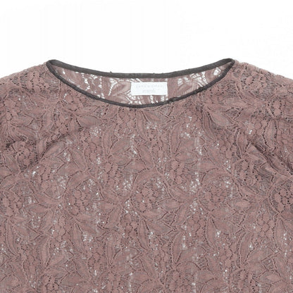 Womens UK Size L Zara Pink Basic T-Shirt