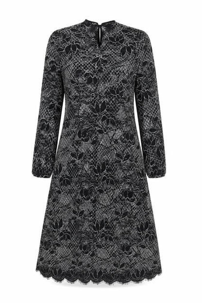Zara Womens Black Floral Polyester A-Line Size S Round Neck Button