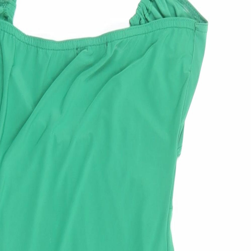 PRETTYLITTLETHING Womens Green Polyester Bodycon Size 8 Halter Tie