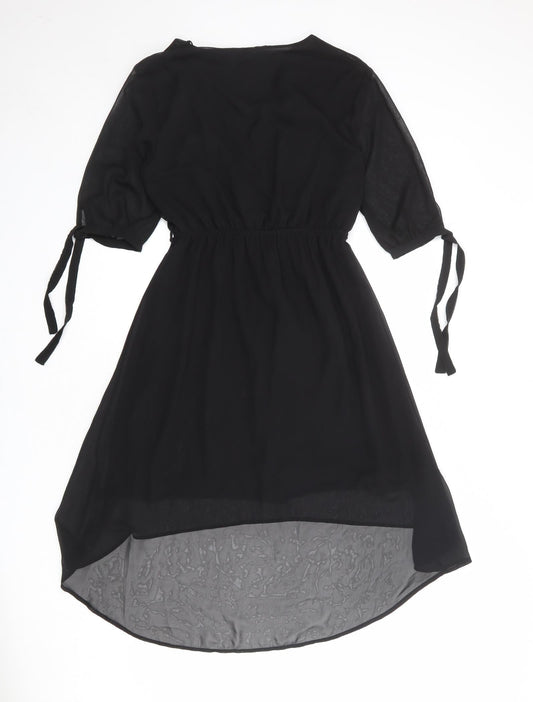 Select Womens Black Polyester Fit & Flare Size 12 V-Neck Pullover