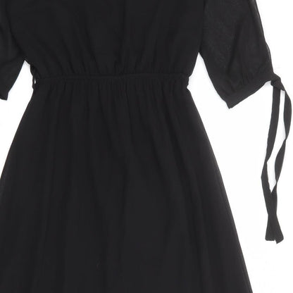 Select Womens Black Polyester Fit & Flare Size 12 V-Neck Pullover