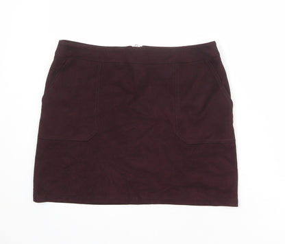 Dorothy Perkins Womens Purple Polyester A-Line Skirt Size 12 Zip