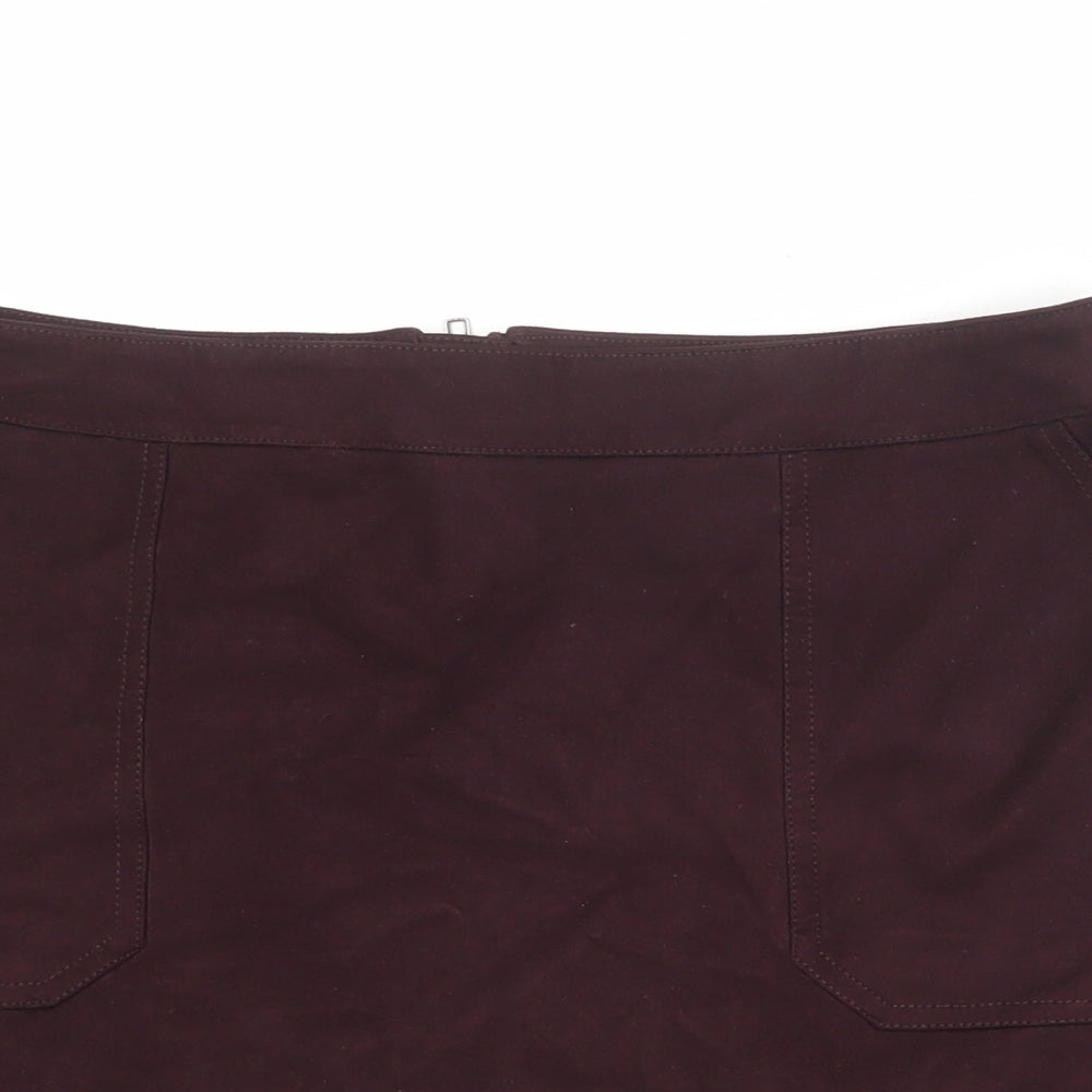 Dorothy Perkins Womens Purple Polyester A-Line Skirt Size 12 Zip