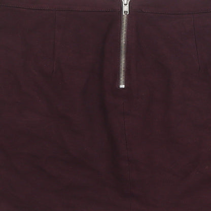 Dorothy Perkins Womens Purple Polyester A-Line Skirt Size 12 Zip