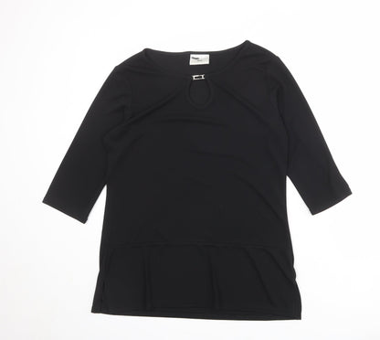 Womens UK Size 10 Sara Black Basic T-Shirt