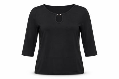 Womens UK Size 10 Sara Black Basic T-Shirt