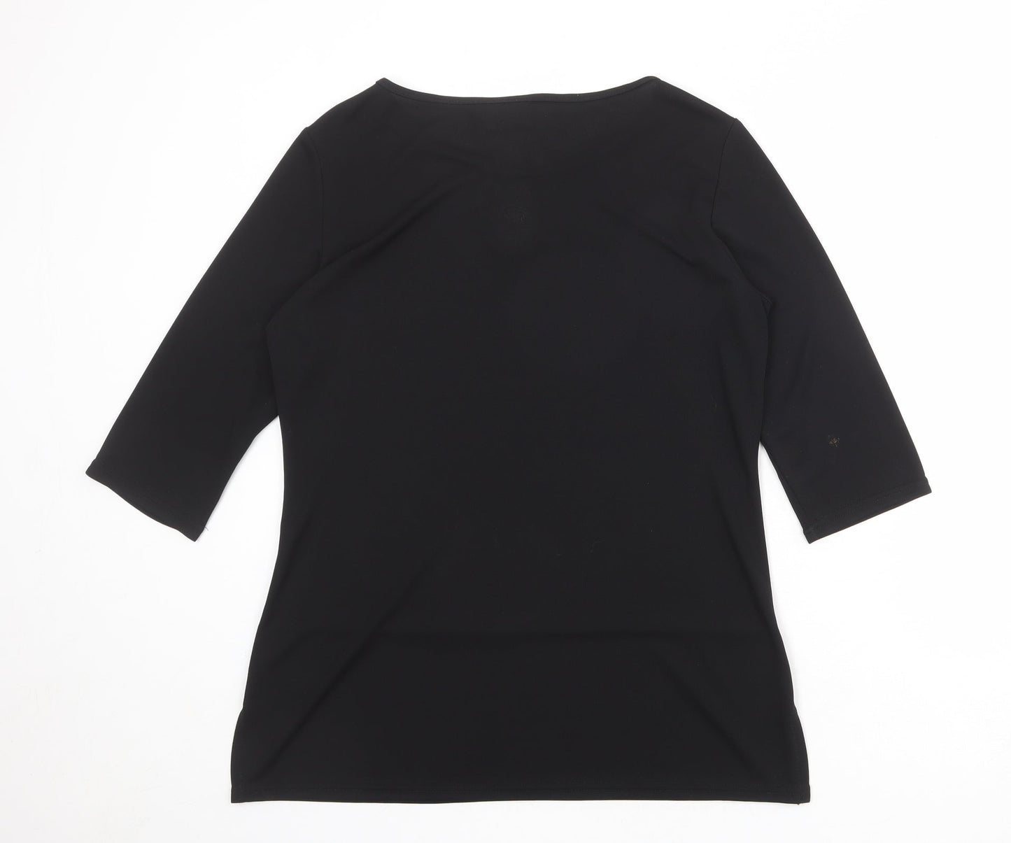 Womens UK Size 10 Sara Black Basic T-Shirt