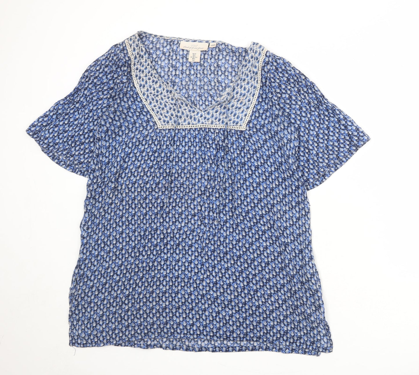 Womens UK Size 10 H&M Blue Basic T-Shirt