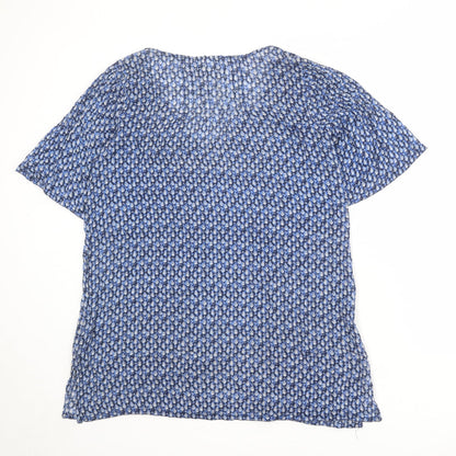 Womens UK Size 10 H&M Blue Basic T-Shirt