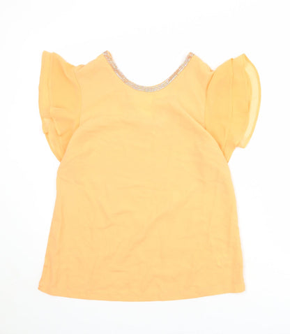 Womens UK Size 14 NEXT Orange Basic Blouse