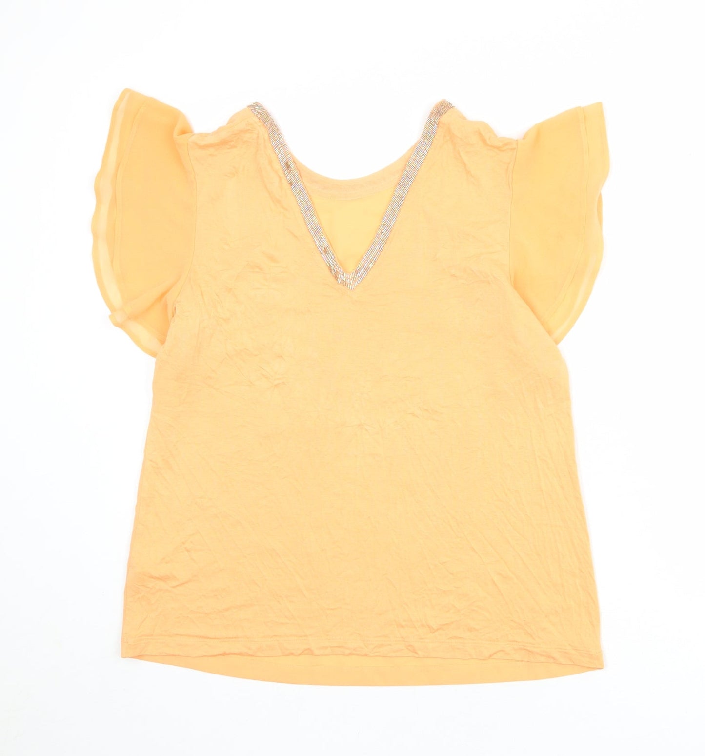 Womens UK Size 14 NEXT Orange Basic Blouse