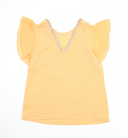 Womens UK Size 14 NEXT Orange Basic Blouse