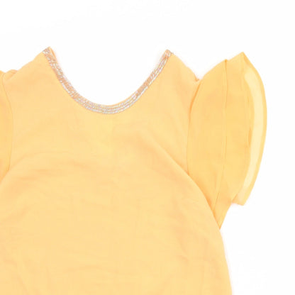 Womens UK Size 14 NEXT Orange Basic Blouse