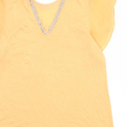 Womens UK Size 14 NEXT Orange Basic Blouse