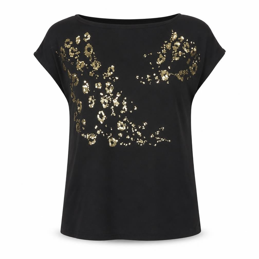 Womens UK Size 8 Per Una Black Basic T-Shirt
