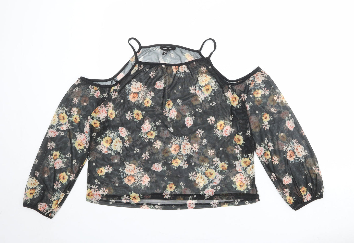 Womens UK Size 12 New Look Black Basic Blouse