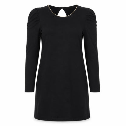 Dorothy Perkins Womens Black Viscose A-Line Size 16 Round Neck Button