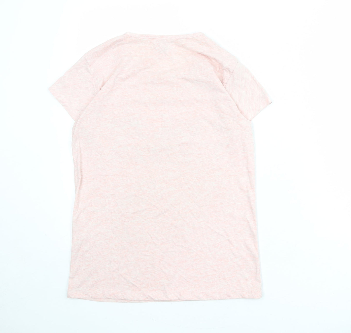 Kafkame Womens Pink 100% Cotton Basic T-Shirt Size M Round Neck - Paris
