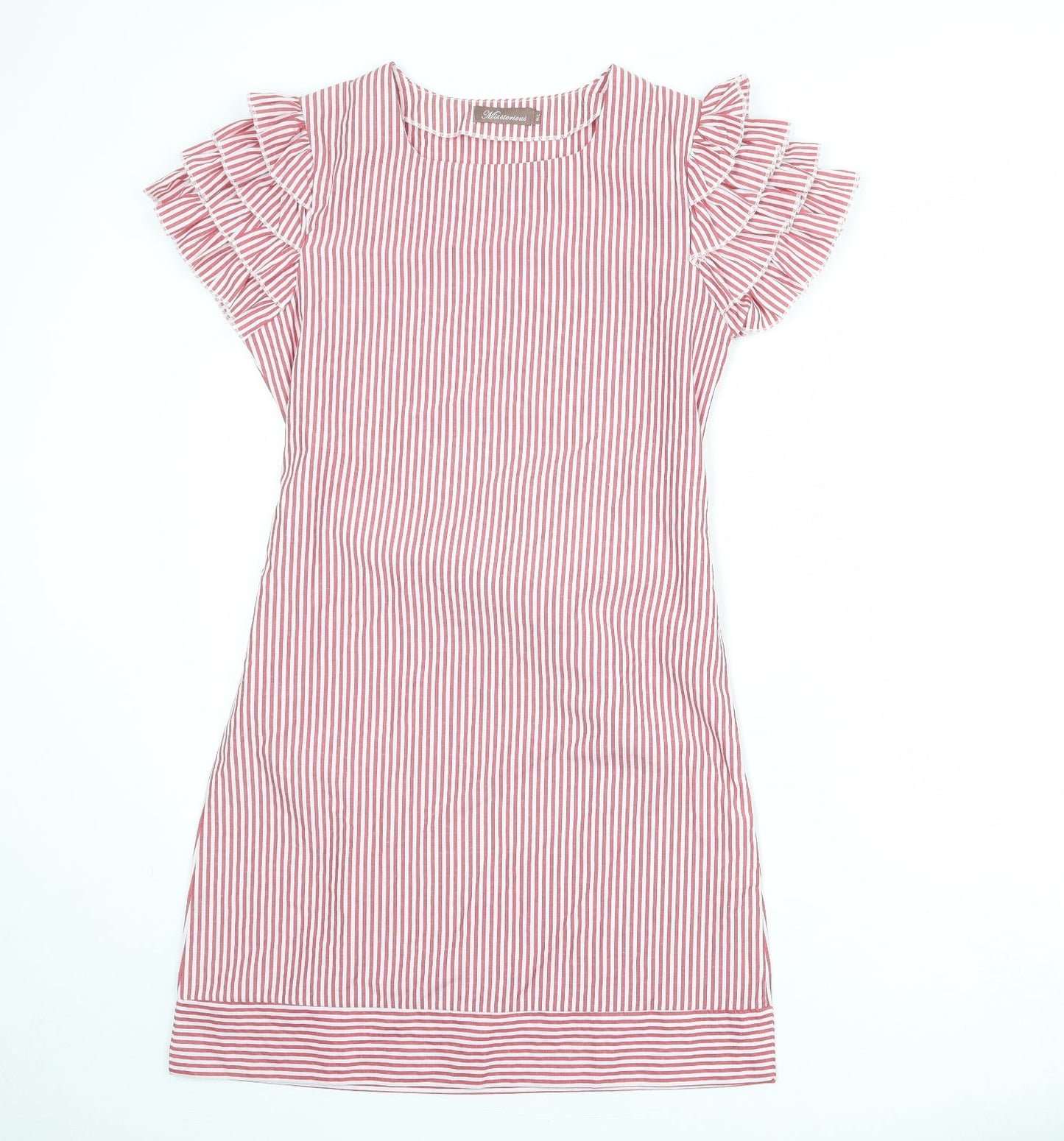 Misstorious Womens Red Striped Polyester A-Line Size M Round Neck Zip - Size M-L