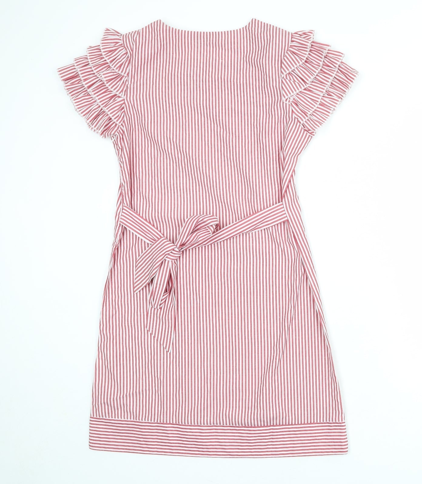 Misstorious Womens Red Striped Polyester A-Line Size M Round Neck Zip - Size M-L