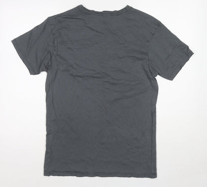 Fanshirt Womens Grey Cotton Basic T-Shirt Size M Round Neck
