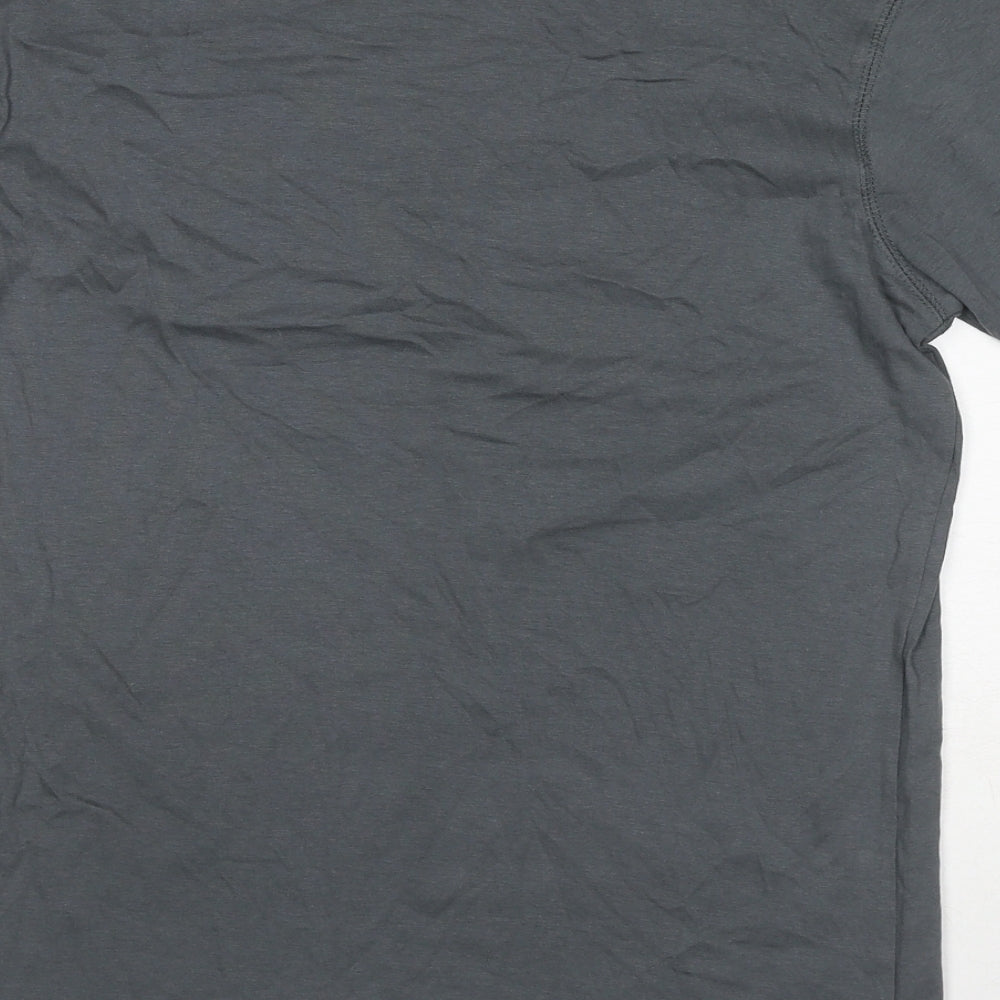Fanshirt Womens Grey Cotton Basic T-Shirt Size M Round Neck